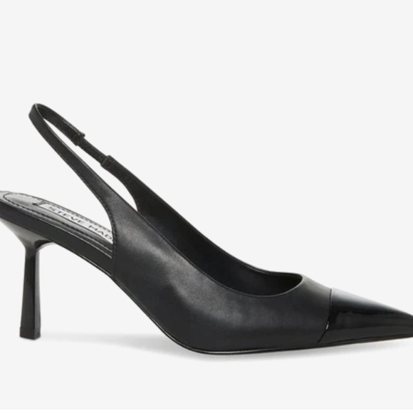 Steve Madden Kling Black Pointed Toe Slingback 7.5 Heels - Picture 4 of 6